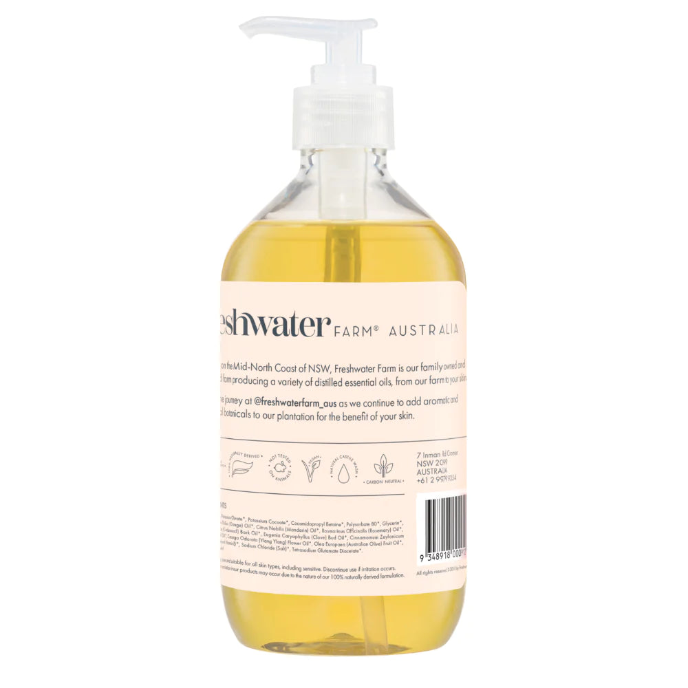 Natural Hand Wash | Revitalising | Mandarin + Cedarwood | Ingredients | 天然洗手液 | 賦活 | 柑橘 + 雪松 精油 | 成分