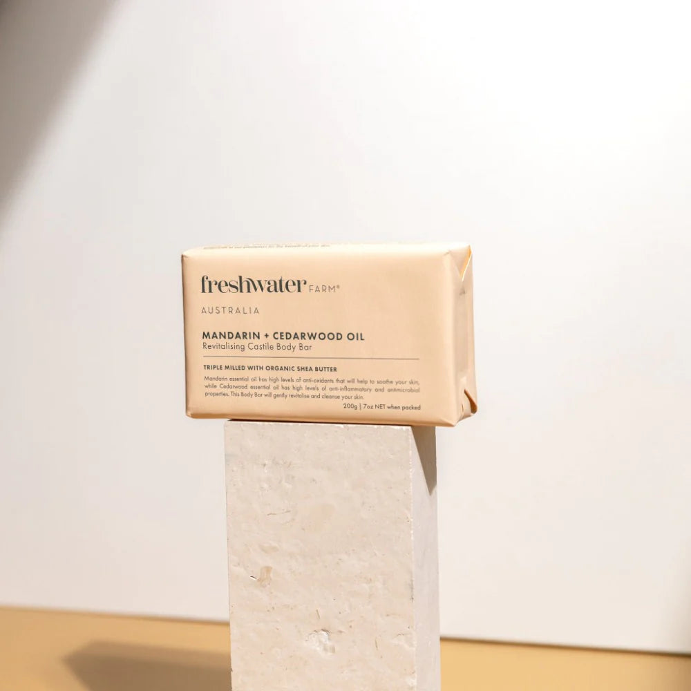 Natural Body Bar | Revitalising | Mandarin + Cedarwood Oil | 200g | 天然身體清潔皂 | 賦活 | 柑橘 + 雪松 精油 | 200克