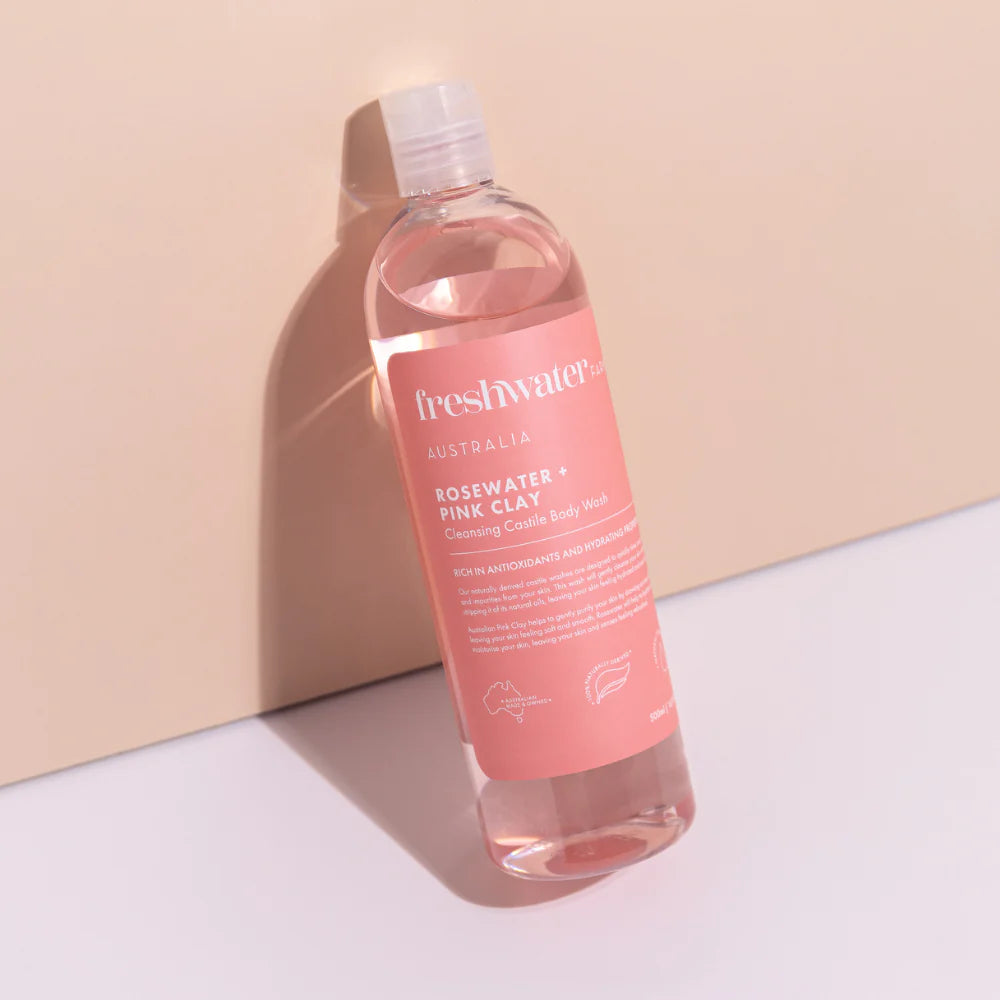 Natural Body Wash | Cleansing | Rosewater + Pink Clay | 500ml | 天然沐浴露 | 潔淨 | 玫瑰水 + 澳大利亞粉紅礦物泥 | 500毫升