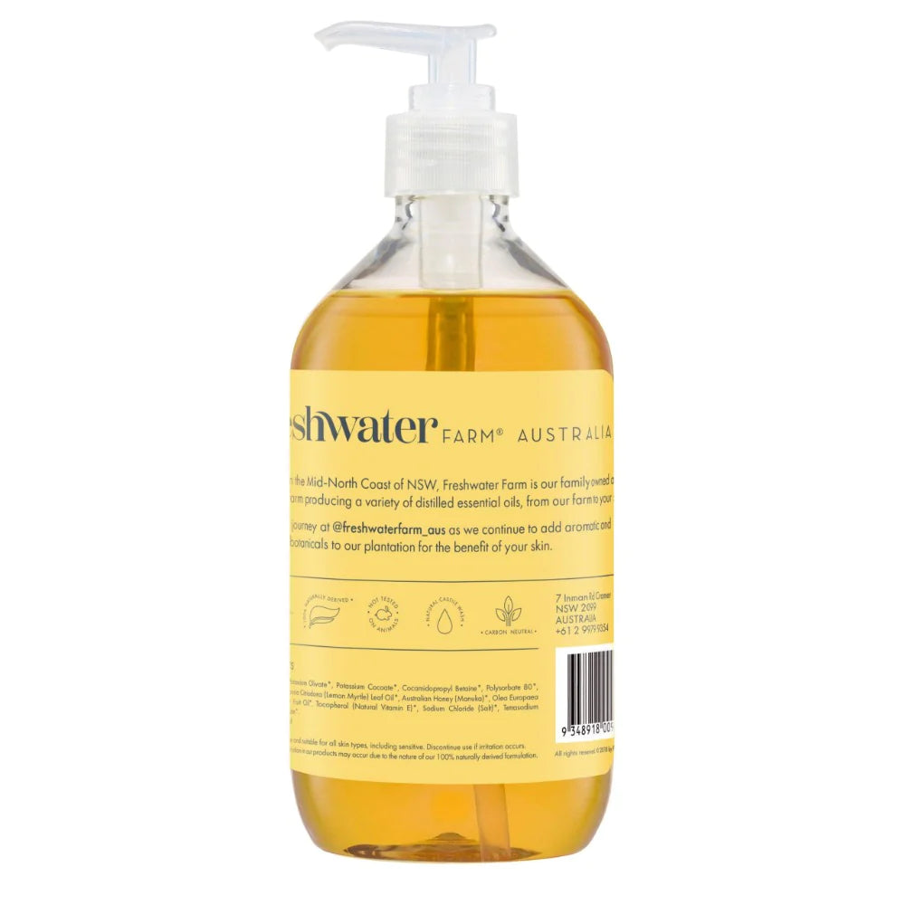 Natural Hand Wash | Soothing | Lemon Myrtle Oil + Manuka Honey | Ingredients | 天然洗手液 | 舒緩 | 檸檬桃木精油 + 麥盧卡蜂蜜 | 成分