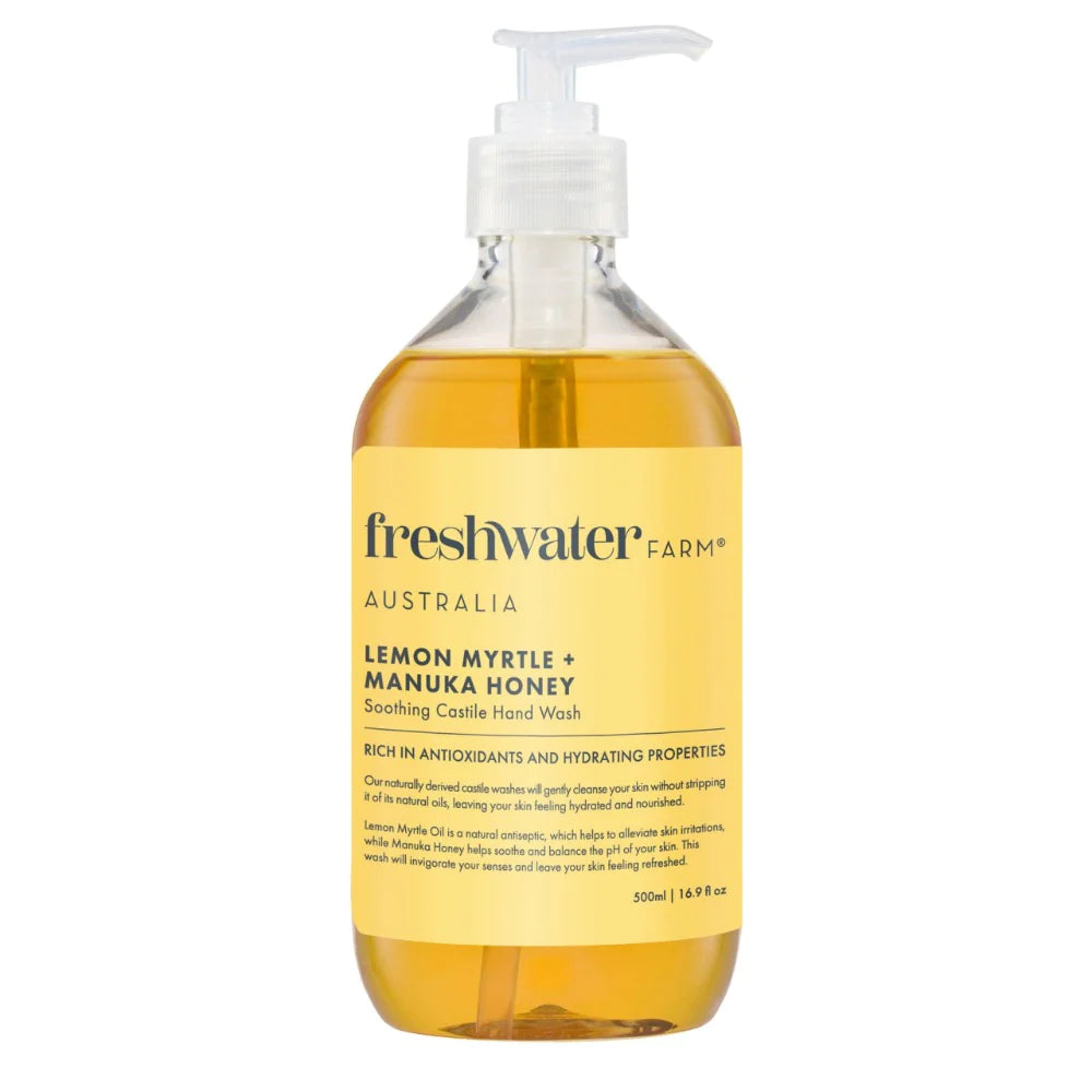 Natural Hand Wash | Soothing | Lemon Myrtle Oil + Manuka Honey | 500ml | 天然洗手液 | 舒緩 | 檸檬桃木精油 + 麥盧卡蜂蜜 | 500毫升