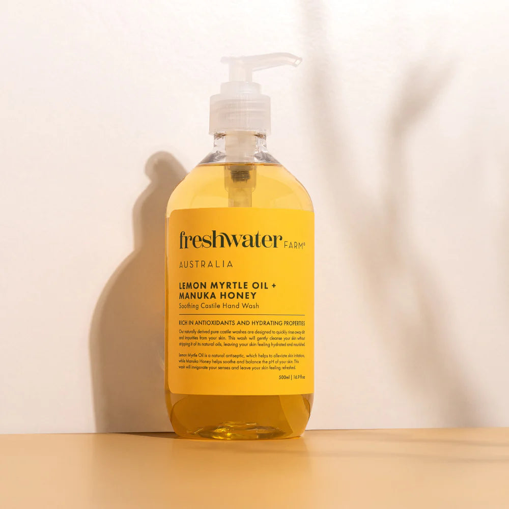 Natural Hand Wash | Soothing | Lemon Myrtle Oil + Manuka Honey | 500ml | 天然洗手液 | 舒緩 | 檸檬桃木精油 + 麥盧卡蜂蜜 | 500毫升
